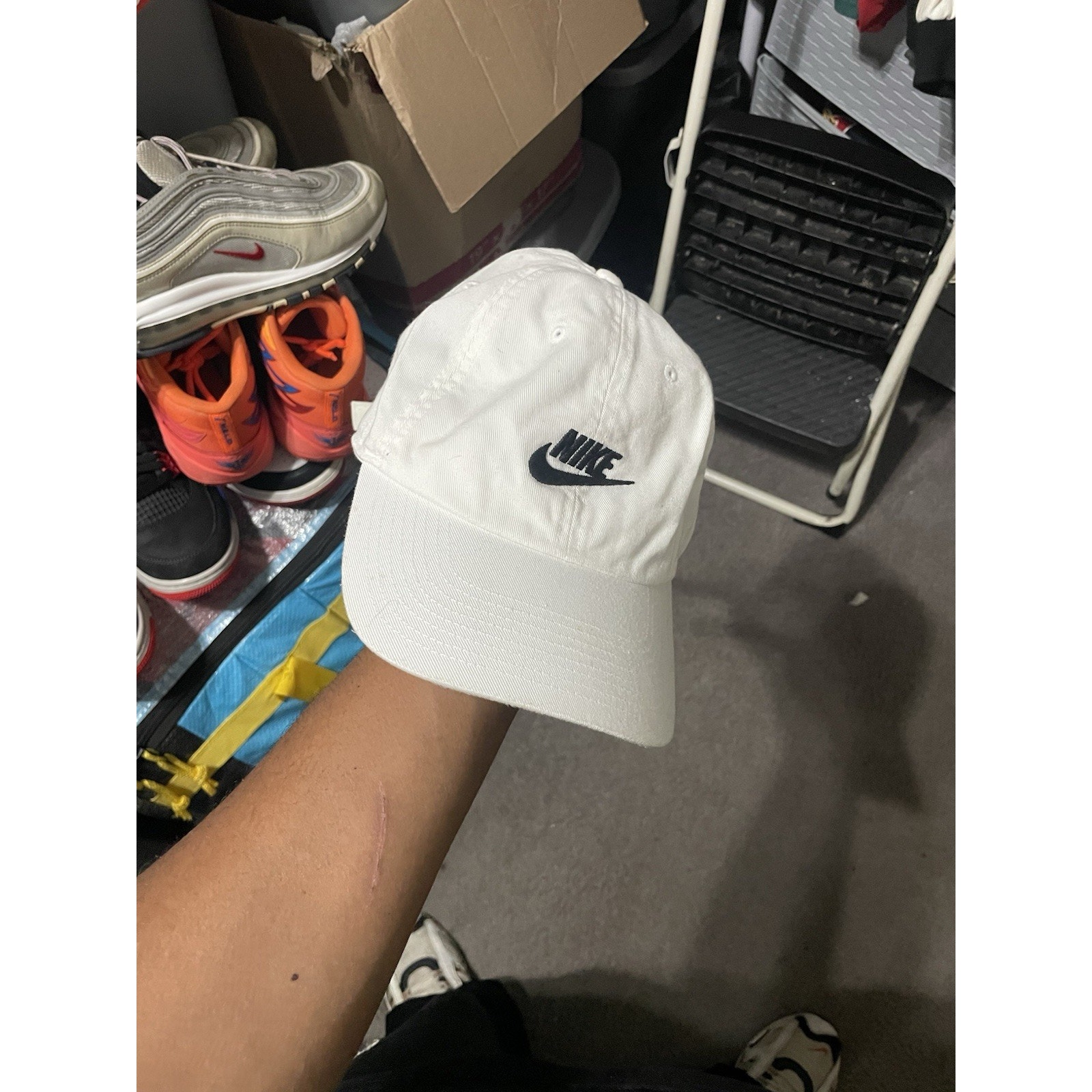 Nike Hat Cap Strap Back One Size White Heritage Cap Athletic Mens Unisex